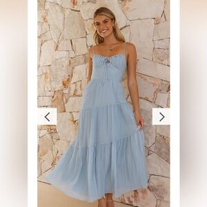Billy J Boutique blue maxi dress thin adjustable straps